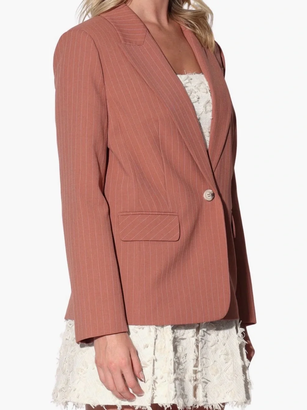 Walter Baker Pinstripe Blazer in Terracotta Size M